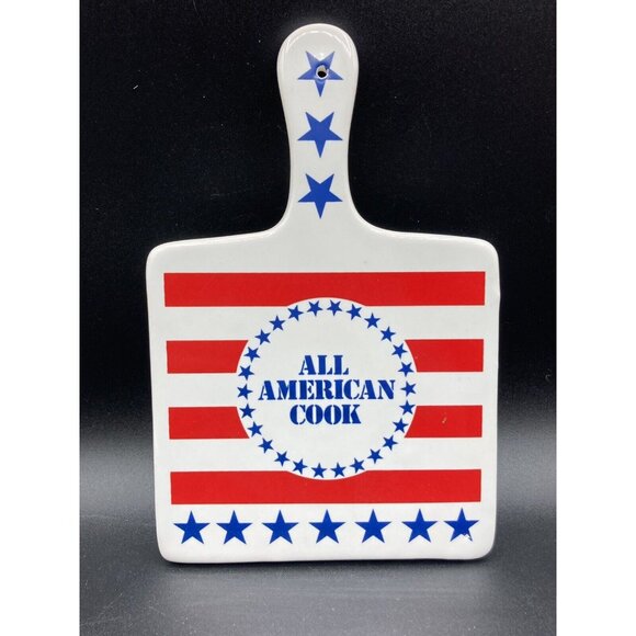 Unmarked Other - Ceramic Trivet All American Cook US Flag Kitchen Patriotic